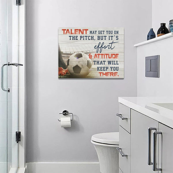 Soccer Wall Art Sport Inspirational Pictures Wall Decor Motivational Quotes Canvas Gifts for Soccer Lovers Soccer Painting Decoration