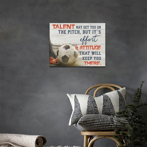 Soccer Wall Art Sport Inspirational Pictures Wall Decor Motivational Quotes Canvas Gifts for Soccer Lovers Soccer Painting Decoration