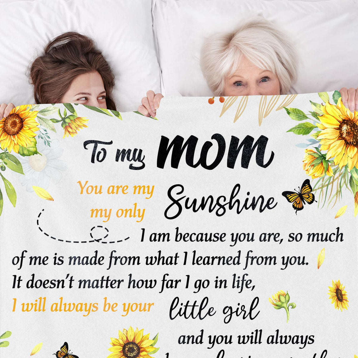 Soft Flannel Mom's Throw Blanket, Sunflower Perfect for Christmas or Mom's Birthday