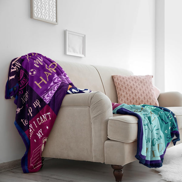 Soccer Gifts for Girls Blanket, Christmas Birthday Gifts for Soccer Lover/Coach/Team/Player