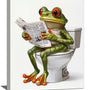 Frog Bathroom Wall Art, Funny Frog Pictures Wall Decor, Cute Animal Canvas Prints Painting