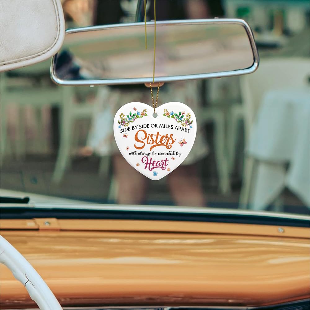 2025 Christmas Ornament - Side by Side Sisters Ceramic Ornament - Sisterhood Cherished Sister Moments