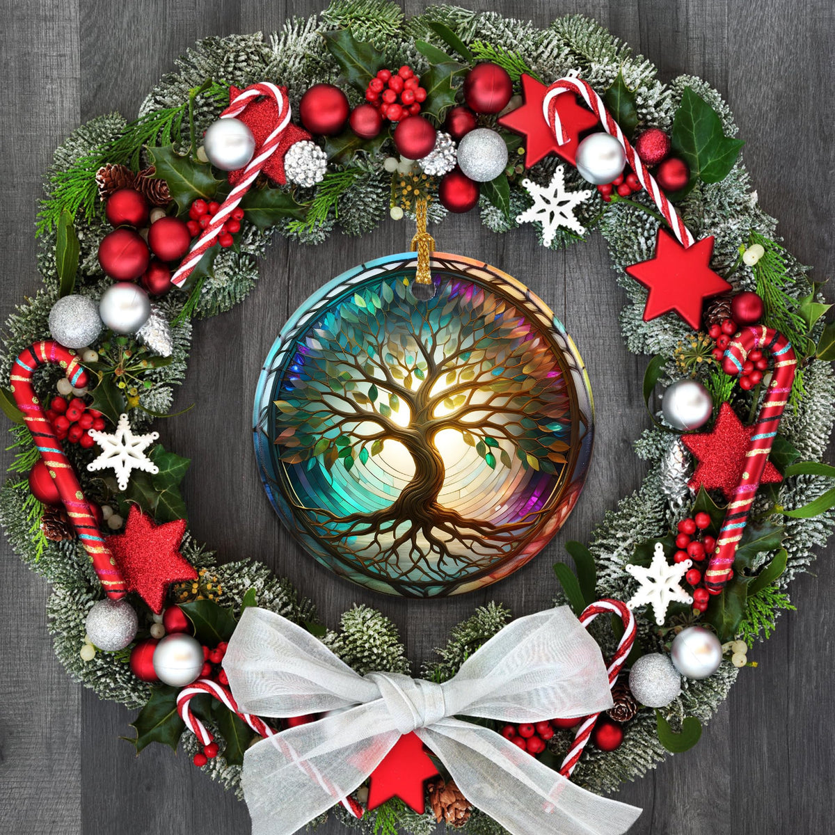 Christmas Ornament, Christmas Ornaments for Tree, Tree of Life Christmas Tree Decor, Holiday Ornament