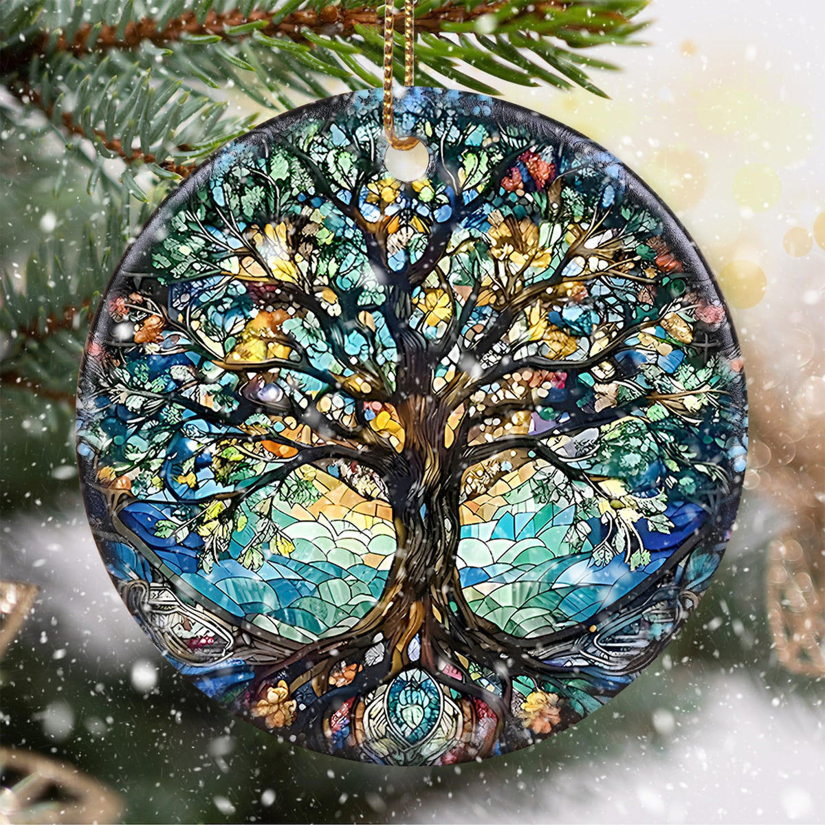 Stained Ceramic Tree of Life Ornament - Christmas Decorations and Holiday Present Ideas