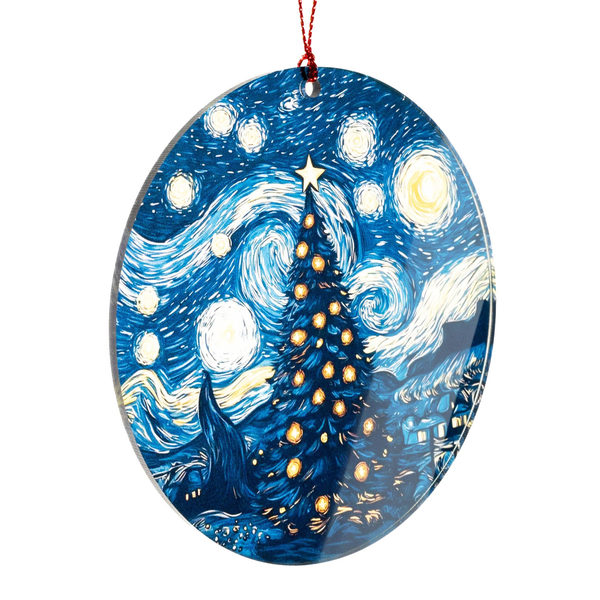 Starry Night Christmas Ornaments 2025, Star Ornament for Hanging Xmas Tree Decorations