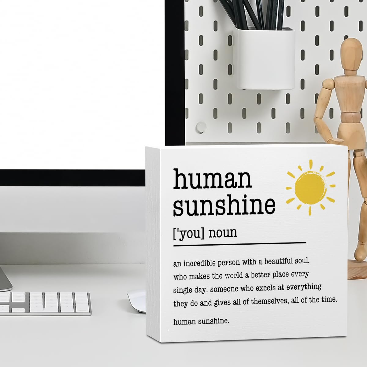 Sunshine Gifts Inspirational Office Supplies Human Sunshine Gift Decor White Wooden Box Sign