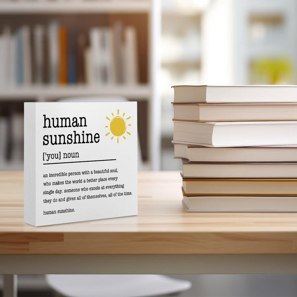 Sunshine Gifts Inspirational Office Supplies Human Sunshine Gift Decor White Wooden Box Sign