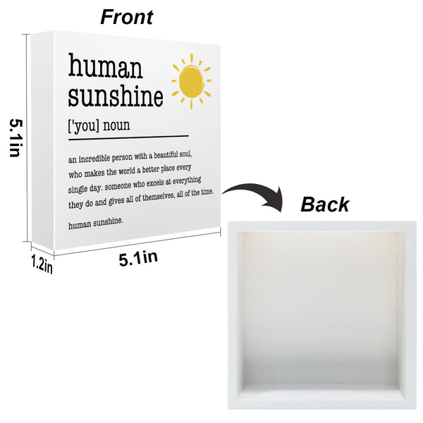 Sunshine Gifts Inspirational Office Supplies Human Sunshine Gift Decor White Wooden Box Sign
