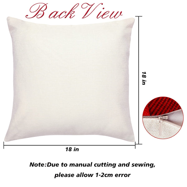 Farmhouse Christmas Pillow Covers - 18x18 Inch Set of 4, Sofa Couch Decorations