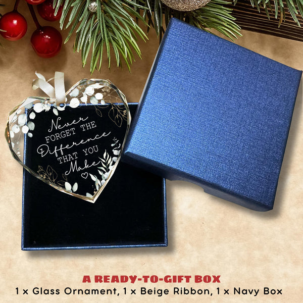 Thank You Gifts - Never Forget The Difference That You Make Ornament - Appreciation Gifts for Women