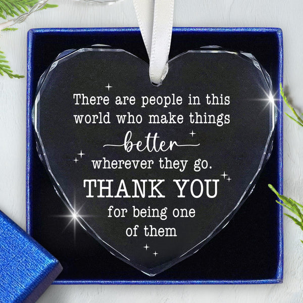 Christmas Thank You Gifts for Women - Glass Christmas Ornaments 2025 with Card for Xmas Decorations