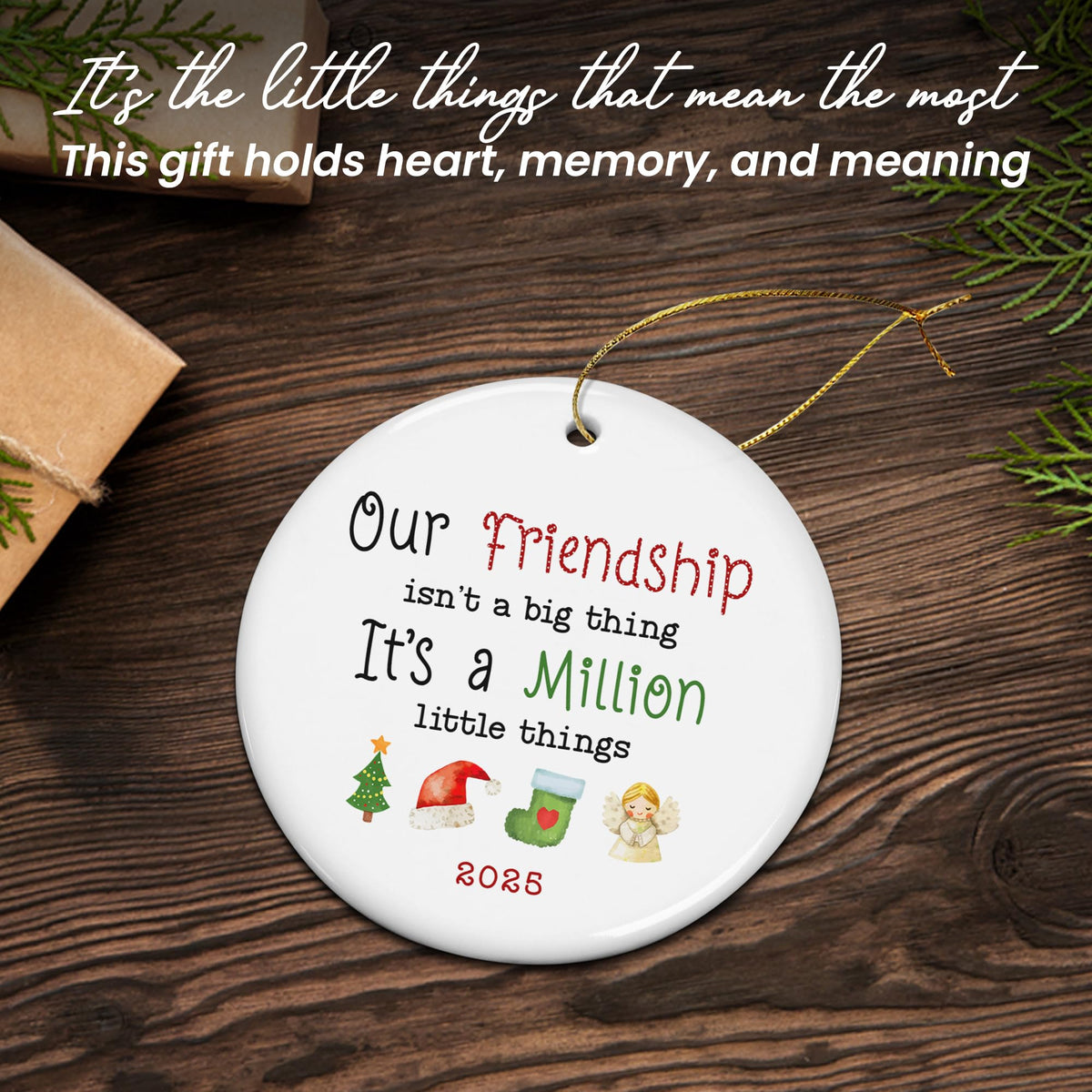 Christmas Friend Gifts for Women - Ceramic Christmas Ornaments 2025 for Tree Decorations - Inspirational BFF Bestie Gifts for Friends Women