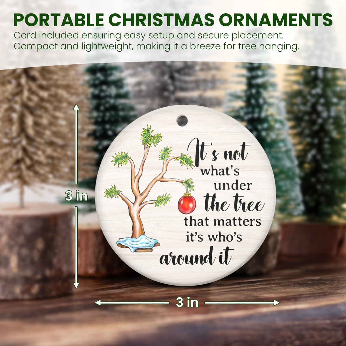 Christmas Ornaments Gifts for Women Men - Ceramic Christmas Ornaments 2025 for Tree Decorations - Inspirational Birthday Gifts for Mom Dad