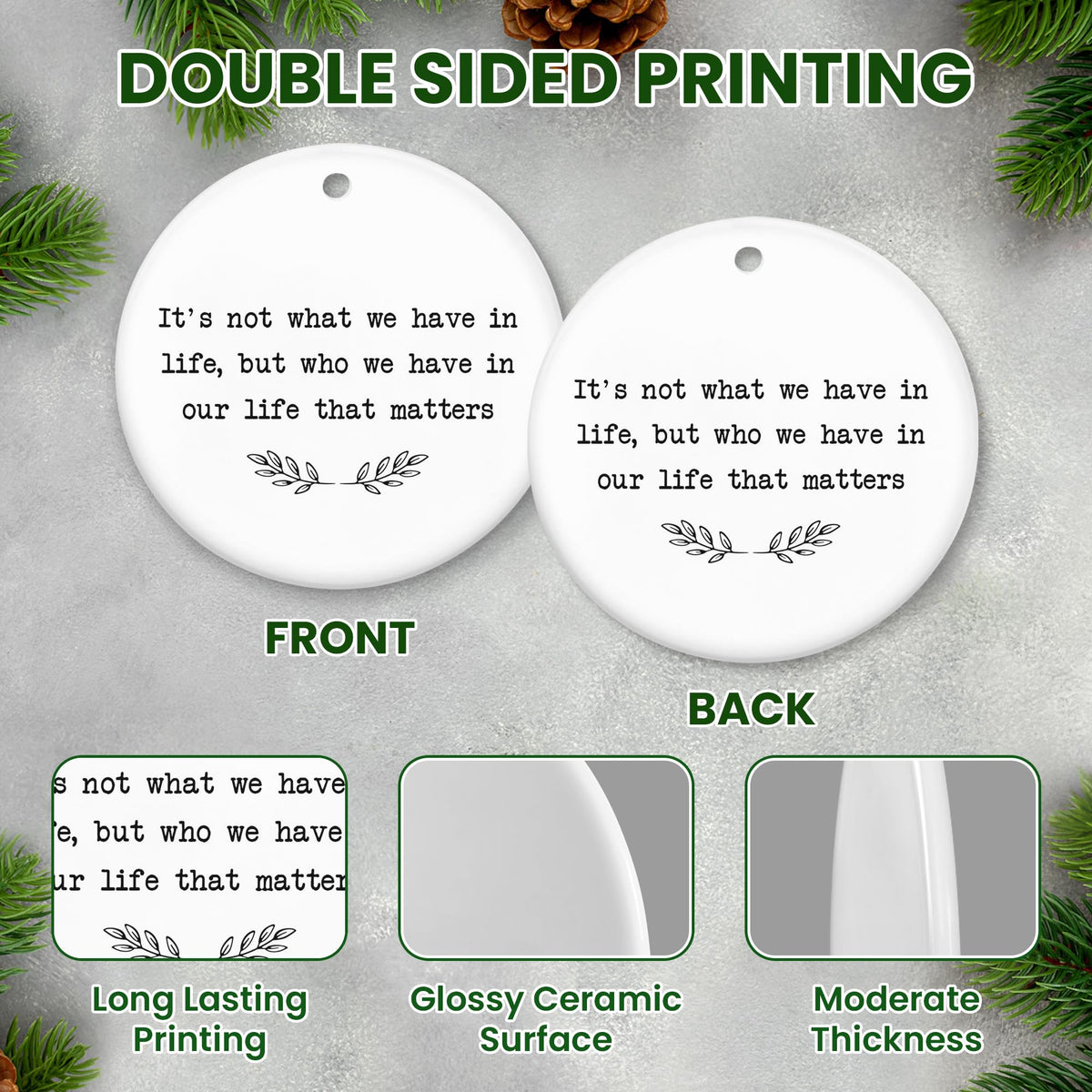 Christmas Ornaments Gifts for Women Men - Ceramic Ornaments 2025 for Xmas Tree Decorations
