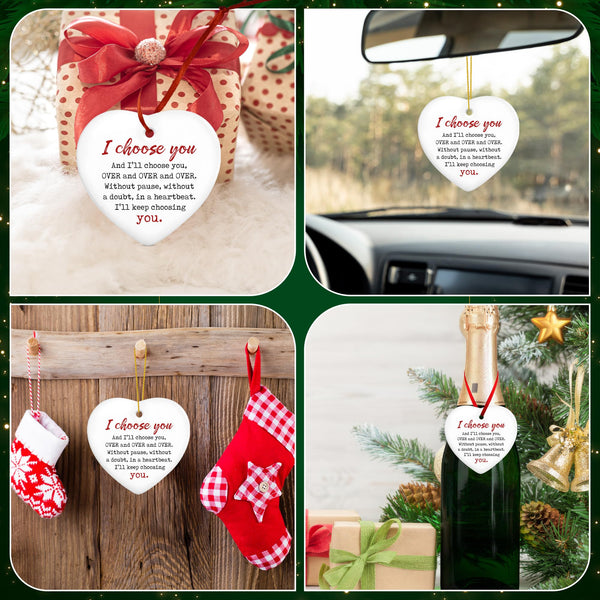 Christmas Couples Gifts for Him and Her - Ceramic Christmas Ornaments 2025 for Tree Decorations