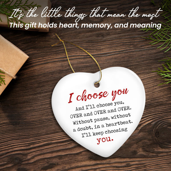 Christmas Couples Gifts for Him and Her - Ceramic Christmas Ornaments 2025 for Tree Decorations
