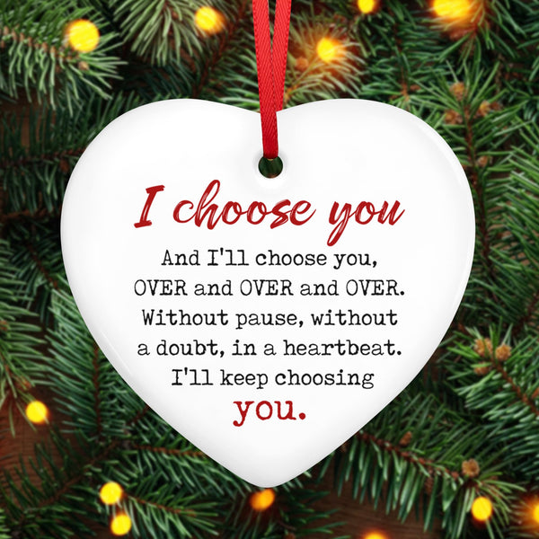 Christmas Couples Gifts for Him and Her - Ceramic Christmas Ornaments 2025 for Tree Decorations