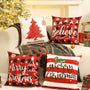 Velvet Christmas Decorations, Single Sided Throw Pillow Covers 18x18 Inches Set of 4