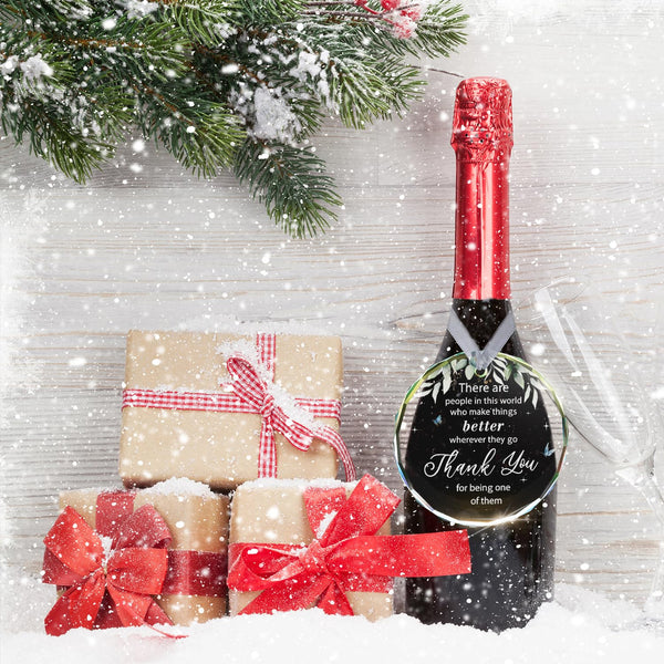 Thank You Christmas Crystal Glass Ornaments Gifts for Christmas Tree, Christmas Appreciation Ornament 2025 Gifts for Women Men Boss