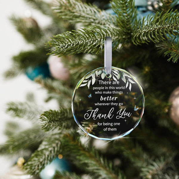 Thank You Christmas Crystal Glass Ornaments Gifts for Christmas Tree, Christmas Appreciation Ornament 2025 Gifts for Women Men Boss