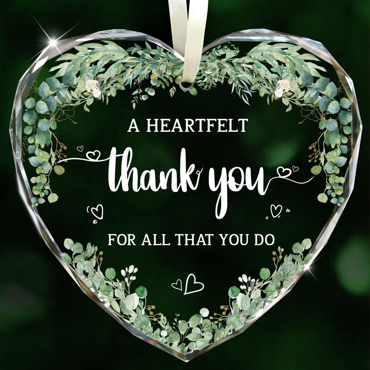 Thank You Gifts for Women, Thank You Glass Ornament Appreciation Gifts for Coworkers Teacher Best Friend