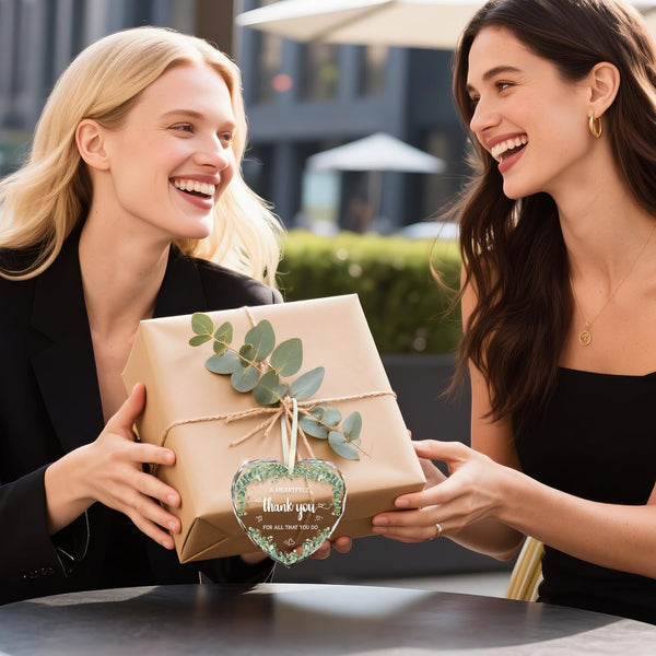 Thank You Gifts for Women, Thank You Glass Ornament Appreciation Gifts for Coworkers Teacher Best Friend