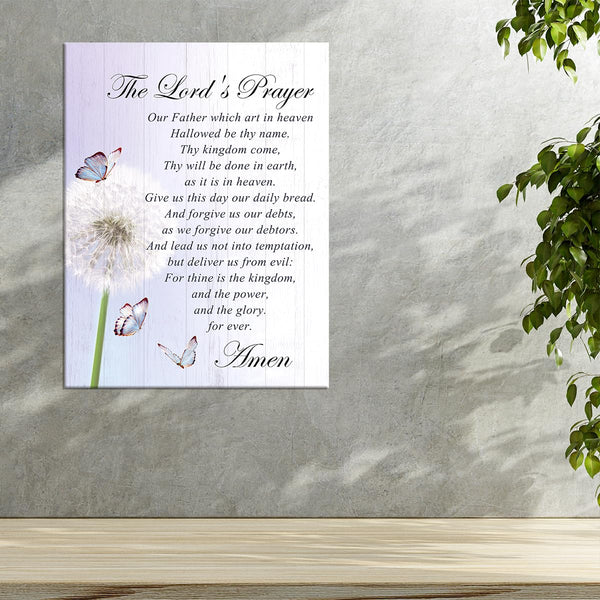 The Lord's Prayer Wall Decor,Lords Prayer Wall Art Canvas Poster Print,Christian Faith Scripture Artwork