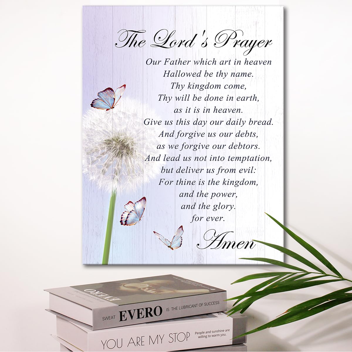 The Lord's Prayer Wall Decor,Lords Prayer Wall Art Canvas Poster Print,Christian Faith Scripture Artwork