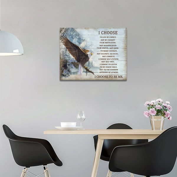 Bald Eagle Wall Art I Choose Inspirational Motivational Wall Decor Canvas Prints Framed Modern Flying Eagle Mountain Painting Artwork