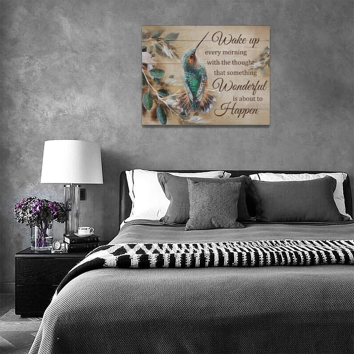 Hummingbird Wall Art Rustic Hummingbird Pictures Wall Decor Canvas Prints Farmhouse Country Bird Painting Framed Modern Artwork