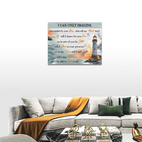 Nautical Lighthouse Wall Art Coastal Ocean Pictures Wall Decor Christian I Can Only Imagine Canvas Prints Religious Painting Framed Modern Artwork