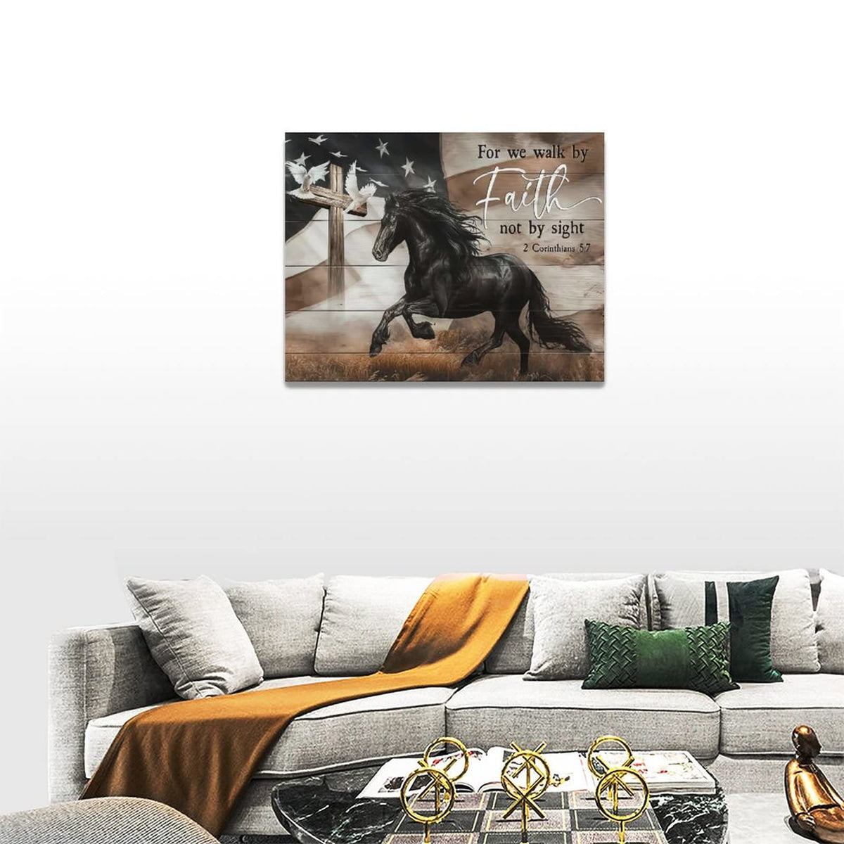Black Horse Wall Art Decor Western Horse Pictures Canvas Prints Wild Animals Painting Framed Modern Painting Artwork