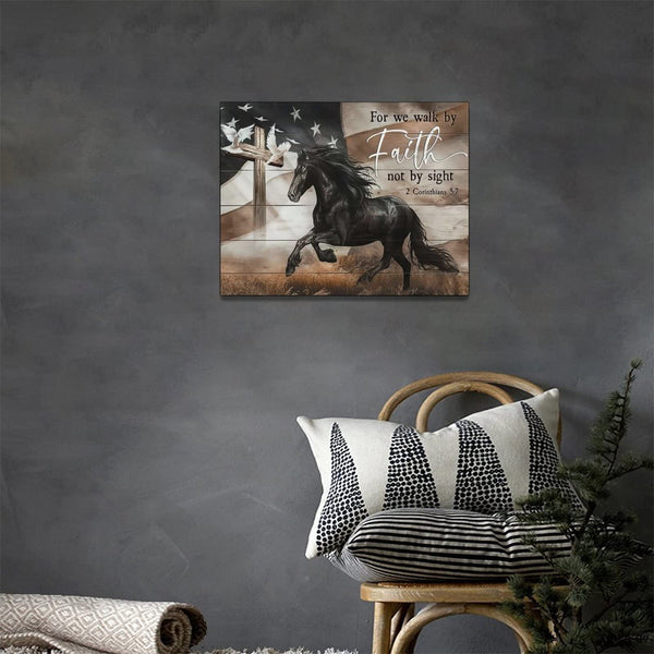 Black Horse Wall Art Decor Western Horse Pictures Canvas Prints Wild Animals Painting Framed Modern Painting Artwork