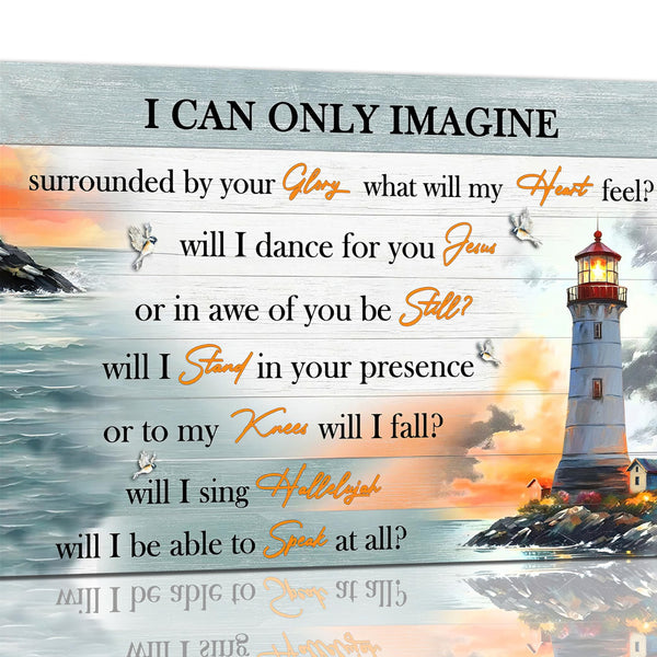 Nautical Lighthouse Wall Art Coastal Ocean Pictures Wall Decor Christian I Can Only Imagine Canvas Prints Religious Painting Framed Modern Artwork