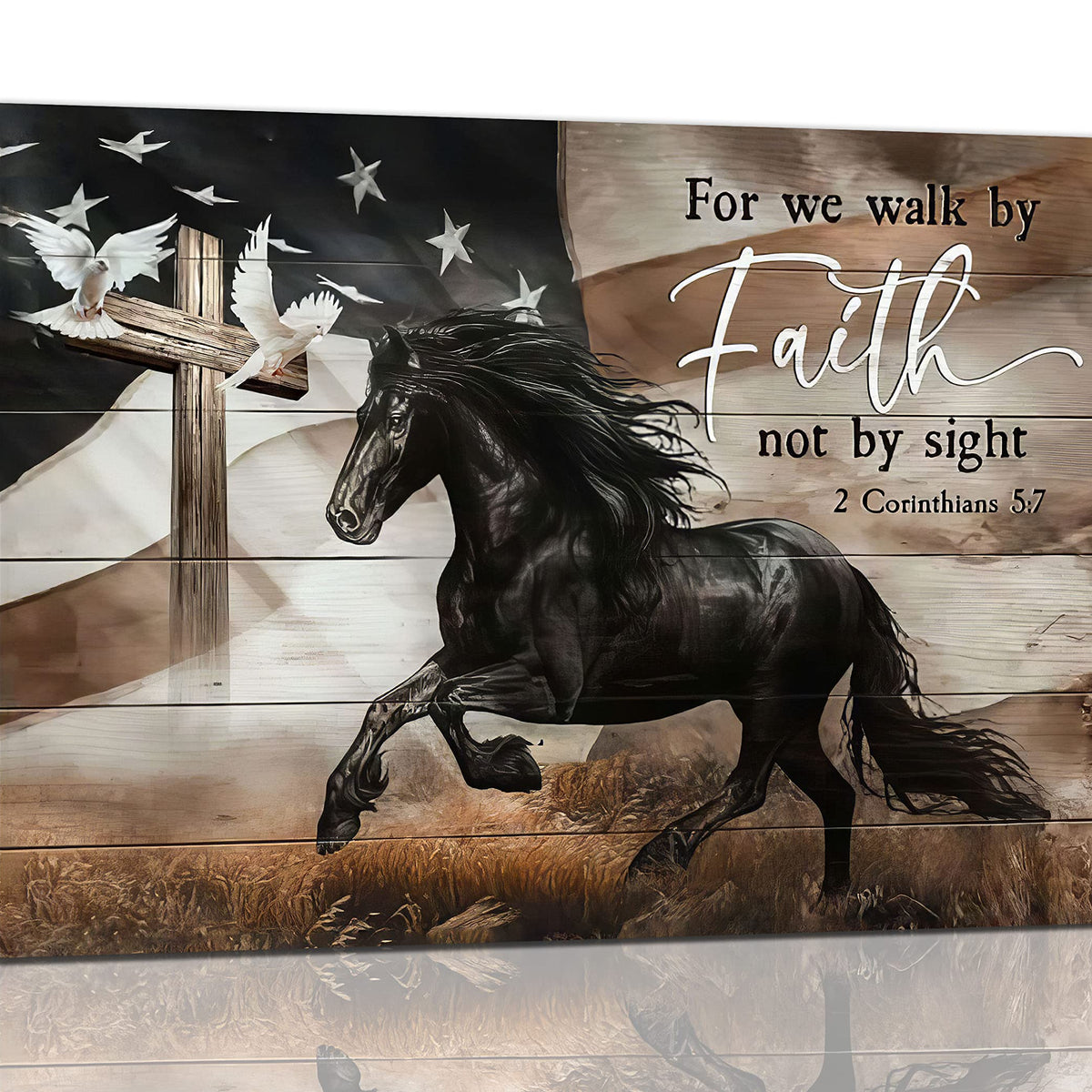 Black Horse Wall Art Decor Western Horse Pictures Canvas Prints Wild Animals Painting Framed Modern Painting Artwork
