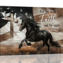 Black Horse Wall Art Decor Western Horse Pictures Canvas Prints Wild Animals Painting Framed Modern Painting Artwork