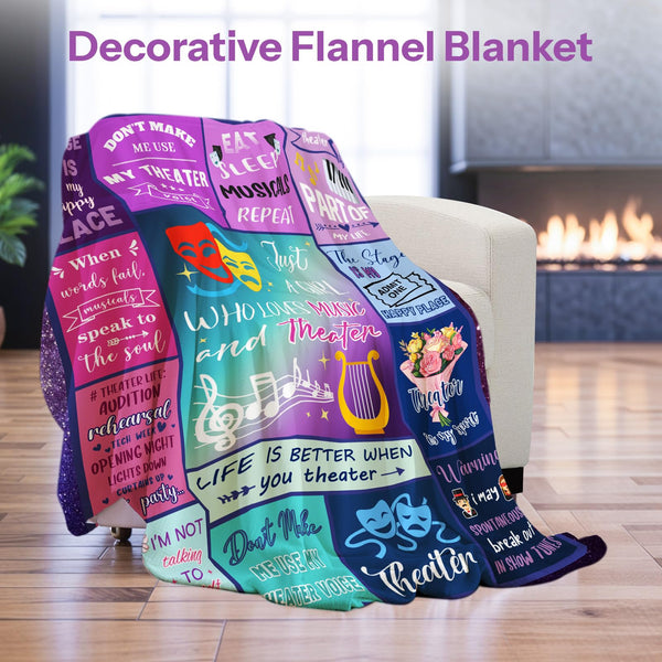 Theater Blanket Gifts for Women, for Girls, Musical Theater Present for Men, Birthday Gifts for Women