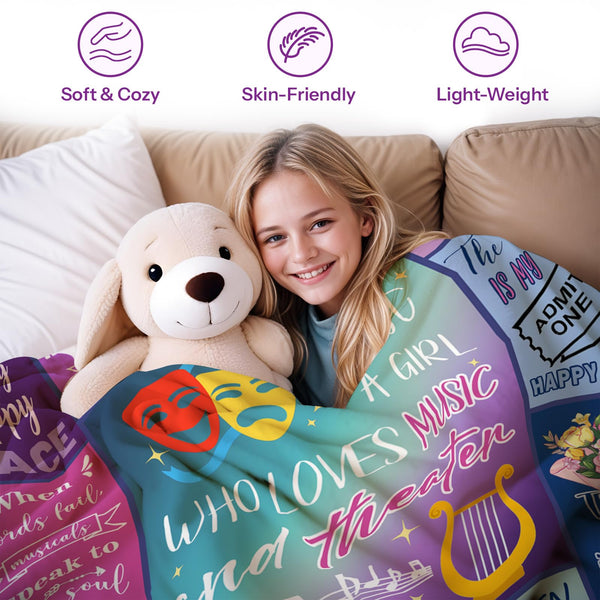 Theater Blanket Gifts for Women, for Girls, Musical Theater Present for Men, Birthday Gifts for Women