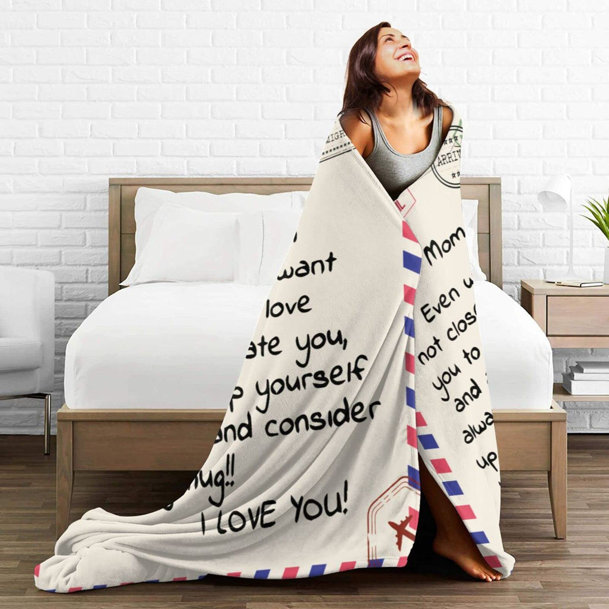Throw Blankets Anniversary Birthday Gift for Mom from Daughter Son, Dear Mom Blanket for Mother's Day