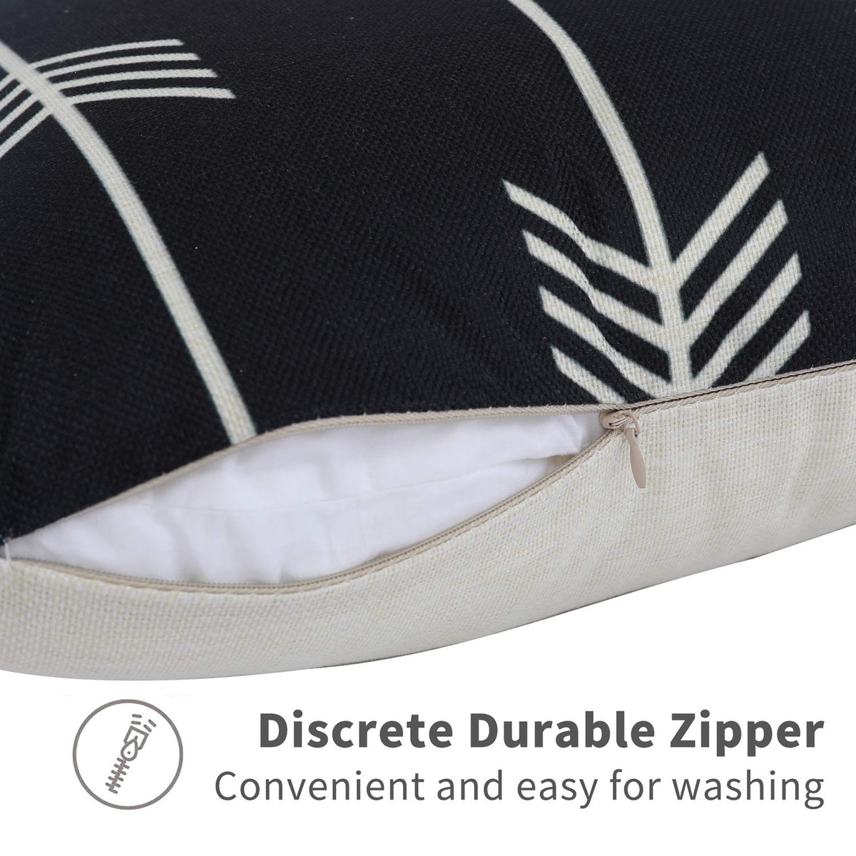 Set of 4 Decorative Geometric 18 x 18 Inches Throw Pillow Covers - Modern Pattern Linen Square Pillow Cushion Case