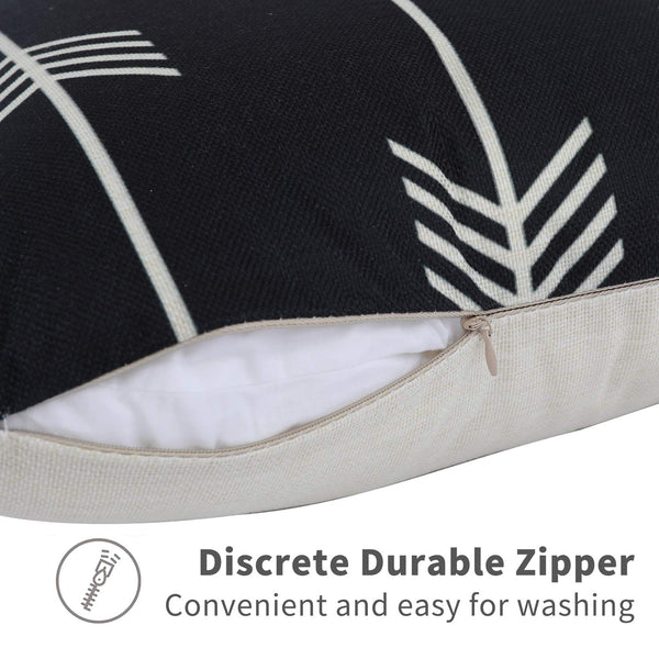 Set of 4 Decorative Geometric 18 x 18 Inches Throw Pillow Covers - Modern Pattern Linen Square Pillow Cushion Case