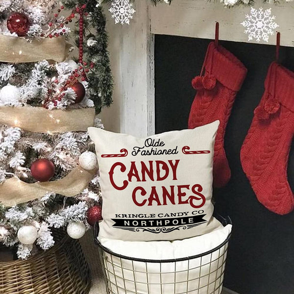 4 Pcs 18x 18 Christmas Pillow Covers Farmhouse Rustic Winter Xmas Decorative Pillow Cases