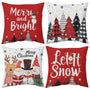 Christmas Pillow Covers 18x18 inch Set of 4, Christmas Decorations Cushion Covers