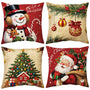 Christmas Pillow Covers 18x18 inch Set of 4, Christmas Decorations Cushion Covers, Xmas Pillow Covers