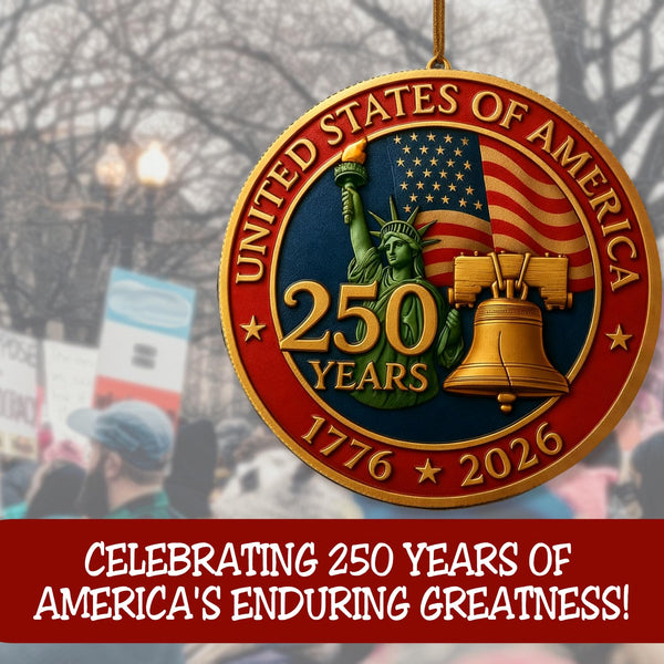 United States 250th Anniversary Ornament 1776 2026 Patriotic Liberty Bell Decoration