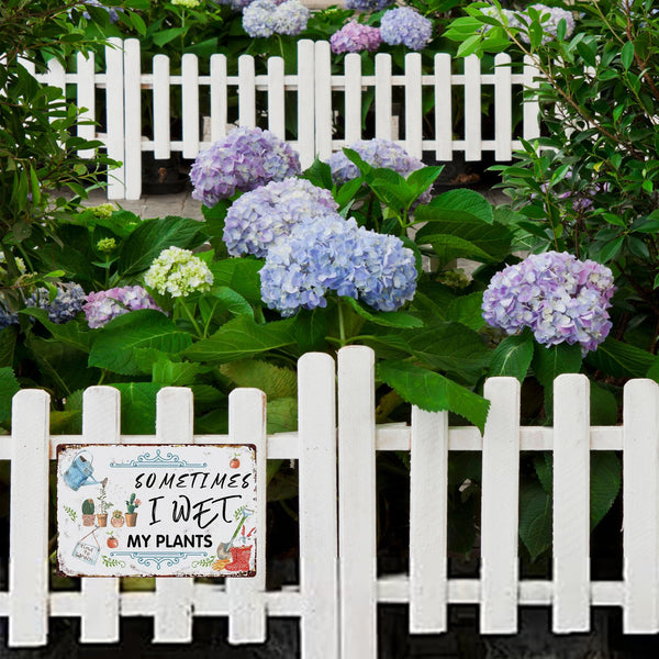 Vintage Garden Metal Signs - Sometimes I Wet My Plants Tin Sign, Retro Rustic Outside Sign