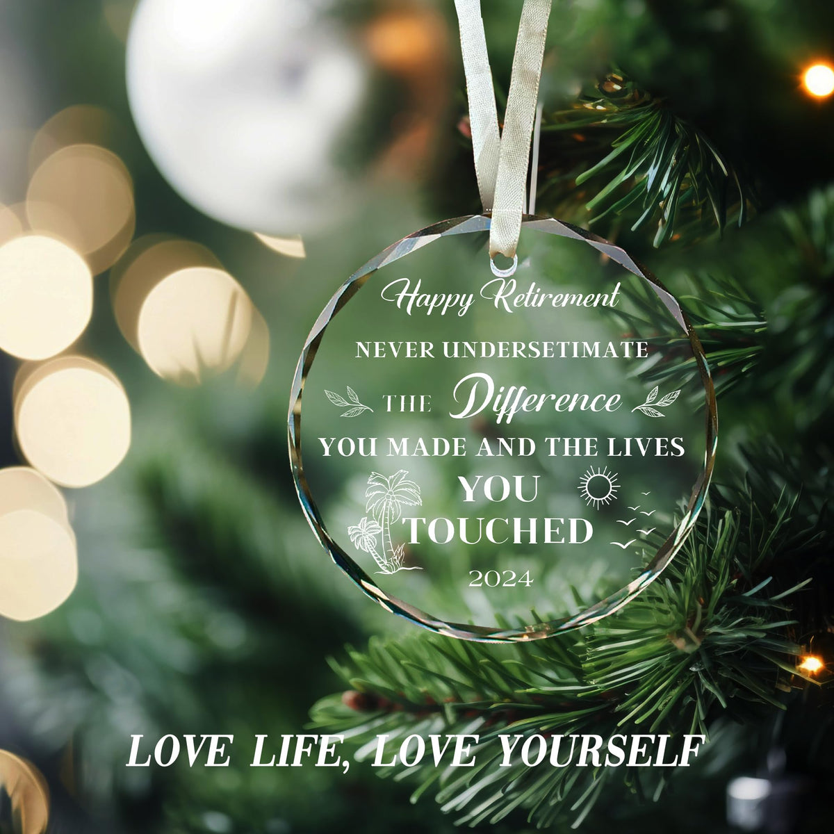 Retirement Gifts for Women, Unique Happy Retirement Gifts for Retired Coworkers, Round Inspirational Glass Decor