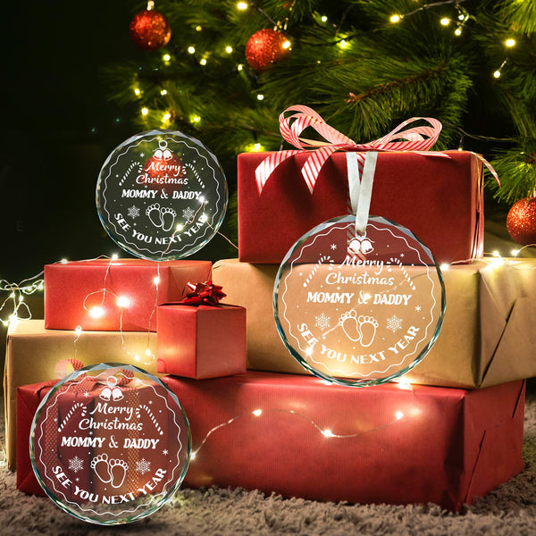 Expecting Baby Ornament, Pregnancy Announcement Gifts for Grandparents, Grandma and Grandpa Gifts