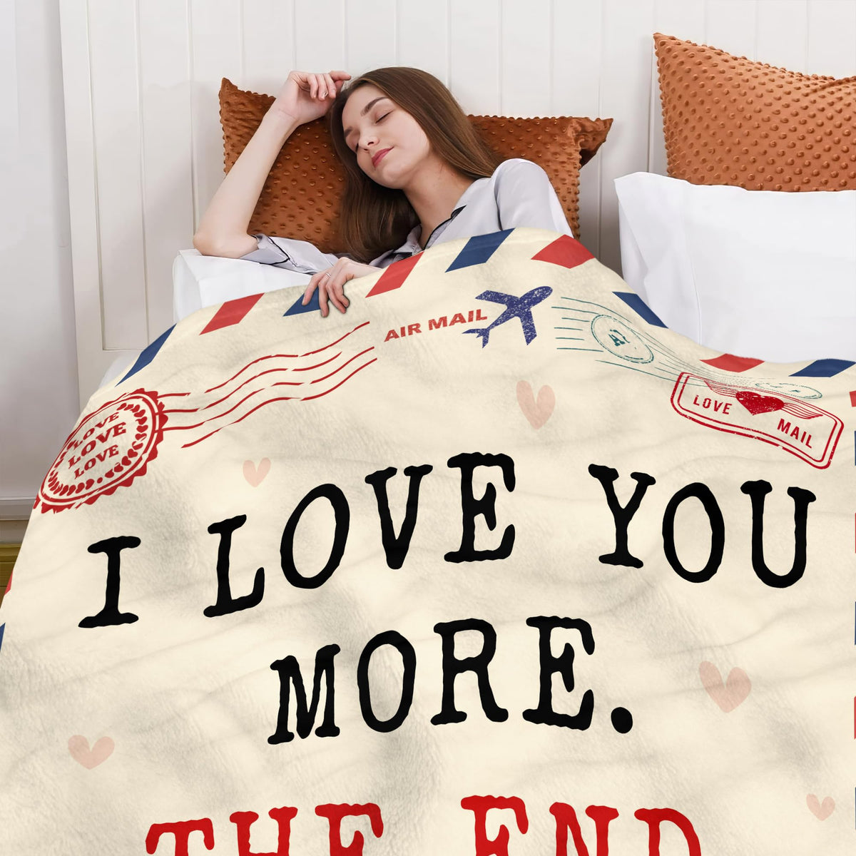 Christmas Anniversary Couple Gifts for Women - I Love You More Soft Fleece Throw Blanket 50x60 in