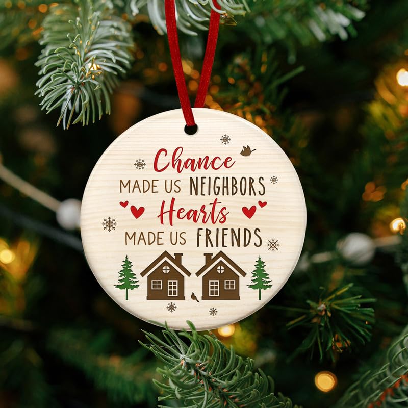 Christmas Thank You Gifts for Neighbors - Ceramic Christmas Ornaments 2025 for Tree Decorations
